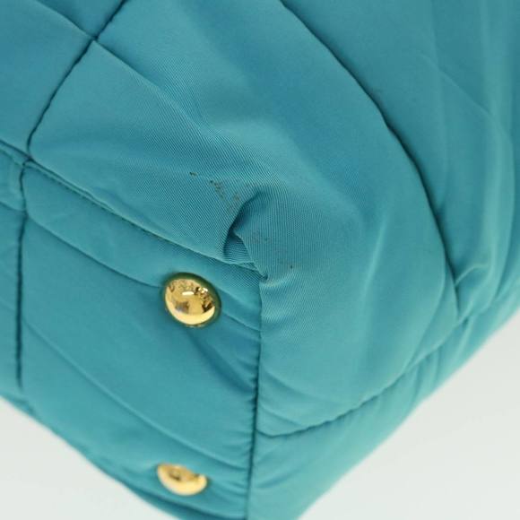 PRADA Quilted Hand Bag Nylon 2way Turquoise Blue Auth 40351 - Picture 9 of 16